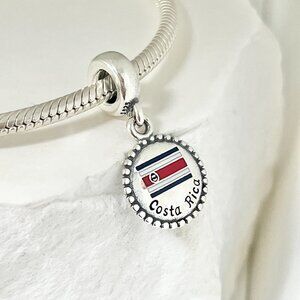 Pandora Costa Rica Flag Dangle S925 Silver Charm